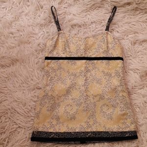 Spaghetti strap brocade top